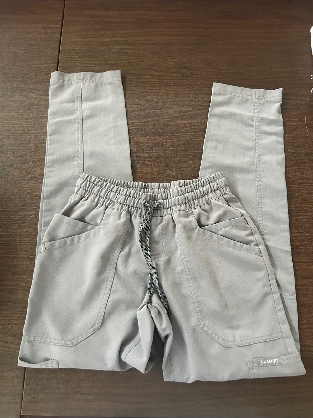 Jaanuu Gray Utility Scrub Jogger Pants